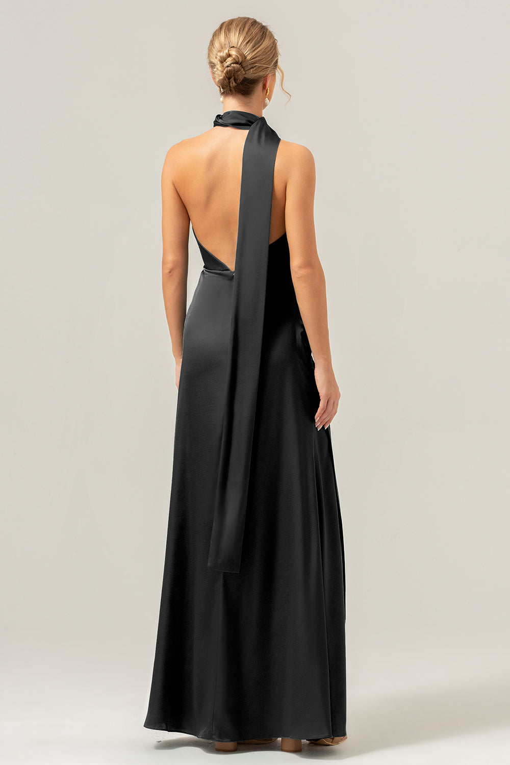 black satin bridesmaid dresses uk Piper Maxi Bridesmaid Dress