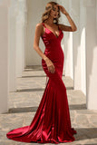 Mermaid V Neck Simple Long Formal Dress