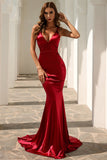 Mermaid V Neck Simple Long Formal Dress