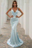 Mermaid V Neck Simple Long Formal Dress