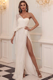 One Shoulder Sequins Mermaid Long Formal Dress