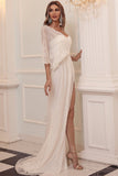 One Shoulder Sequins Mermaid Long Formal Dress