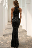 Black Sequin Mermaid Formal Dress