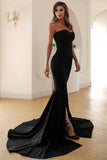 Black Mermaid Sweetheart Long Formal Dress