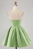 Cute A Line Sweetheart Corset Fuchsia Graduation Dress with Beading