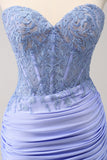 Fuchsia Sweetheart Corset Tight Short Prom Dress with Beading