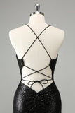 Stylish Glitter Sequins Tight Little Black Dress