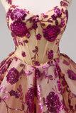 White A-Line Corset Short Floral Prom Dress with Sequins