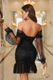 Corset Long Sleeves Tight Little Black Dress