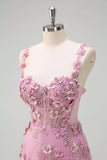 Taro Purple A-Line Off The Shoulder Applique Long Prom Dress with Slit