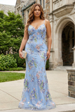 Mermaid Pink Sequin Floral Plus Size Long Prom Dress