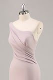 One Shoulder Mermaid Long Khaki Formal Dress