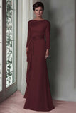 Blush Lace Sheath Mother Of The Bride Dress with Long Sleeves