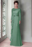 Blush Lace Sheath Mother Of The Bride Dress with Long Sleeves
