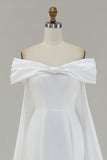 White Off The Shoulder Mermaid Long Wedding Dress