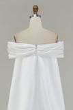 White Off The Shoulder Mermaid Long Wedding Dress
