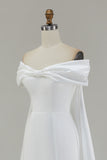 White Off The Shoulder Mermaid Long Wedding Dress