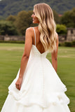 Ruffle A Line Ivory Ruched Wedding Dress