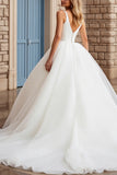 Ivory A Line Spaghetti Straps Long Wedding Dress