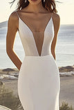 Sequin Ivory Mermaid Satin Wedding Dress