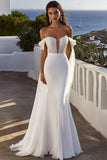 Mermaid Ivory Off The Shoulder Long Wedding Dress