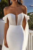 Mermaid Ivory Off The Shoulder Long Wedding Dress
