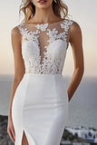Ivory Lace Mermaid Wedding Dress With Slit