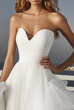 Ivory Sweetheart Tulle A Line Wedding Dress