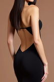 Sweetheart Black Mermaid Formal Dress with Slit