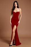 Sweetheart Black Mermaid Formal Dress with Slit