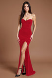 Sweetheart Black Mermaid Formal Dress with Slit