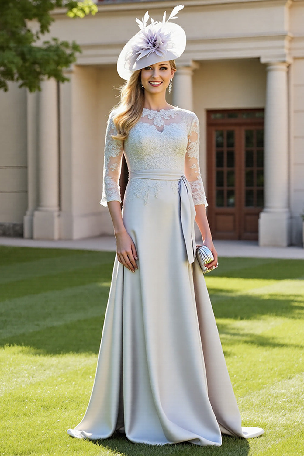 a line mother of the bride dresses uk Mother of the Bride Dress Wisteria A-line V-neck Chiffon Floor-Length