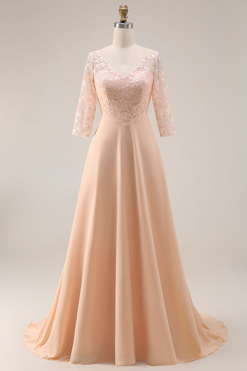 WEDTREND Women Mermaid Mother Of The Bride Dress With Appliques Apricot V Neck Long Formal Dress Wedtrend UK WEDTREND Women Mermaid Mother Of The Bride Dress With Appliques Apricot V Neck Long Formal Dress Wedtrend UK