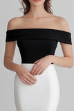 Off The Shoulder Mermaid White Long Formal Dress
