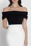 White Mermaid Off The Shoulder Formal Dress