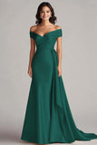 Off The Shoulder Champagne Long Formal Dress