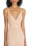Mermaid Champagne V Neck Long Formal Dress