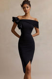 Satin Bodycon Little Black Dress