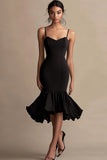 Mermaid Ruffled Little Black Dress
