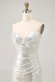 Sparkly Black Strapless Tight Mini Prom Dress with Sequins