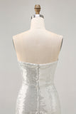 Sparkly Black Strapless Tight Mini Prom Dress with Sequins