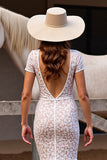 Lace Mermaid White Wedding Dress with Slit