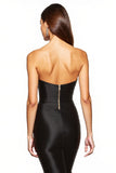 Black Mermaid Strapless Ruffled Long Evening Dress
