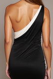 One Shoulder Bodycon Little Black Dress with Bow