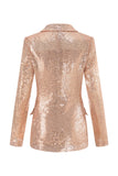 Sequin Golden 2-Piece Notched Lapel Prom Suit