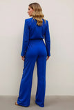 Royal Blue Long Sleeve Business Casual Outfit