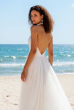 Halter Pleated A Line Ivory Wedding Dress