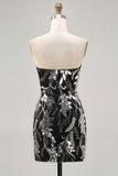 Sparkly Bodycon Sequins Little Black Dress with Beading