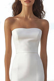 Strapless Mermaid Ivory Ruffled Wedding Dress