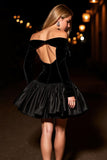 Off the Shoulder A-Line Little Black Dress